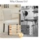 thumbnail image 4 of Two-piece set of beige nailhead fabric dining sillas con forrado asientos y negra solid wood legs para kitchen use, 4 of 8