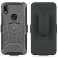 thumbnail image 3 of Case with Clip for Jitterbug Smart3 Phone, Nakedcellphone [Gray] Rugged Hybrid Cover [with Kickstand] and [Rotating] Belt Hip Holster for Jitterbug Smart 3 (2021) for Seniors (aka Lively Smart), 3 of 7