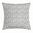 thumbnail image 1 of England Throw Pillow Cushion Cover, Famous Cities in Monochrome Hand Lettering Style Bristol London Oxford, Decorative Square Accent Pillow Case, 1 of 2