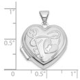 thumbnail image 2 of 14k White Gold 18mm Key To My Love Heart Reversible Heart Locket Locket Necklace for Women, 2 of 2