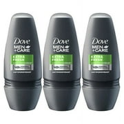 3 x Dove Mens + Care Extra Fresh Roll On Anti Perspirant Deoderant for Men 50ML
