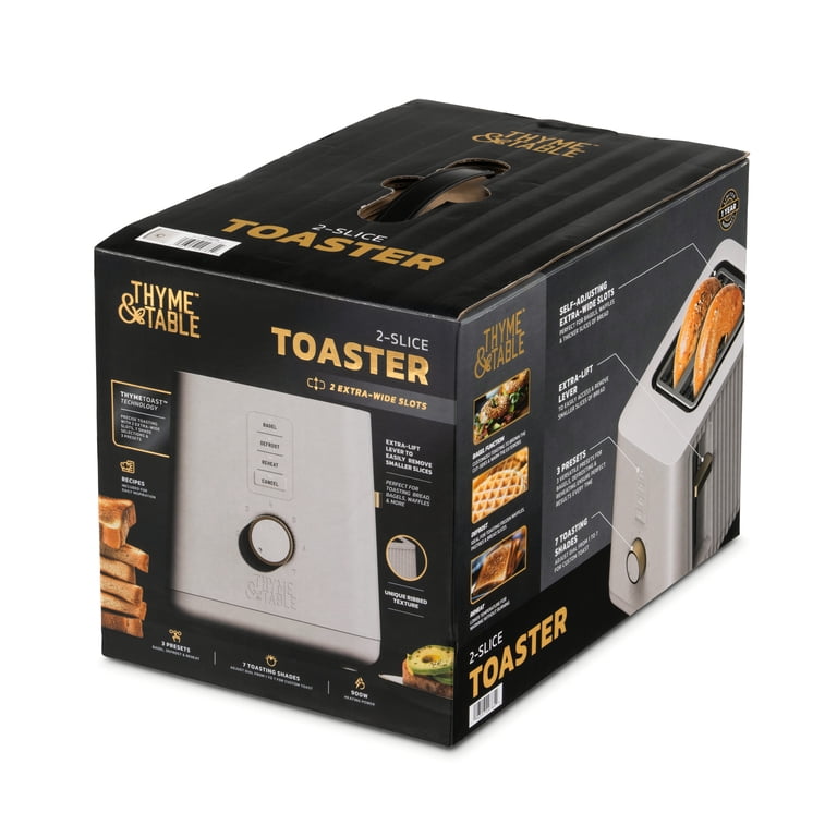 テラミーシーツHORMEE Free Shipping! Thyme & Table 2 Slice Toaster Sand White with Extra