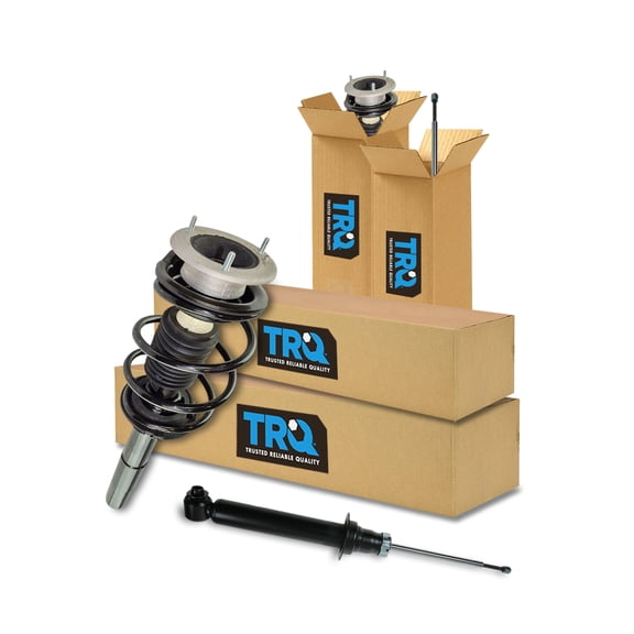 TRQ Front and Rear Complete Strut Assembly & Shock Absorber Kit Complete Strut & Coil Spring Assembly Fits Select 2001-2003 BMW 525i 1997-2000 528i 530i
