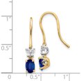 thumbnail image 2 of 14K Two-Tone Two Tone Diamond And Oval Sapphire Earrings (29 X 4) Made In India em5600-sa-013-ywa, 2 of 5