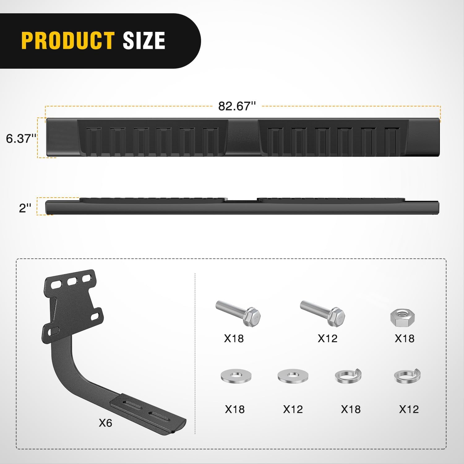 Nilight Running Boards for 2019 2020 2021 2022 2023 2024 2025 Dodge Ram 1500 New Body Style Crew Cab 4 Full Size Doors 6 Inch Side Step Nerf Bars Black