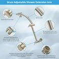 thumbnail image 3 of All Metal Rain Shower Head, 12'' High Pressure Rainfall Showerhead with 16" Shower Head Extension Arm, Solid Brass Adjustable Shower Arm Extender, Waterfall fixed Showerheads, Brushed Nickel, 3 of 7