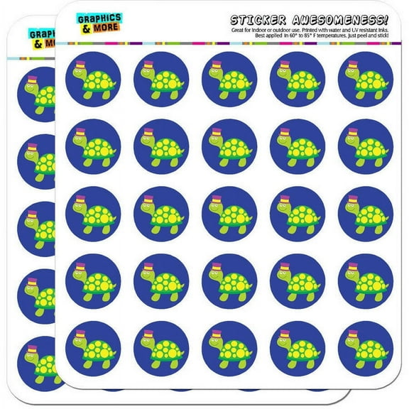 Turtle In A Top Hat 50 1" Planner Calendar Scrapbooking Crafting Stickers