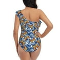 thumbnail image 5 of Gaeub Colorful Butterfly1 Women's One Shoulder Ruffle Tummy Control Swimwear for Swimming Surfing Beach Party - Medium, 5 of 8