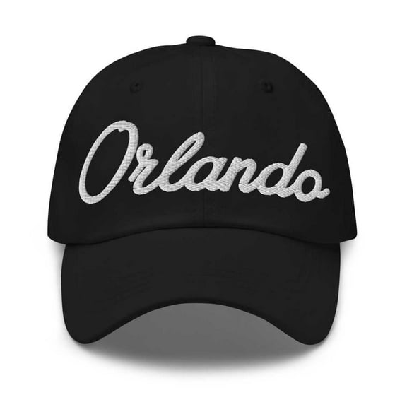 Orlando Baseball Cap Orlando Dad Hat Bold Script Puerto Rico PR Hat Embroidered Souvenir Gift Black