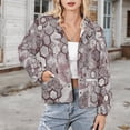 thumbnail image 3 of Jackets for Women Winter Coat Jackets Flannel Stand Collar Jacket(Abstract Hexagon Geometric Pattern,Size:S-4XL), 3 of 7