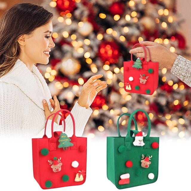 Bolsa de Regalo de Navidad Ganfancp Bolsa Portátil de Nochebuena Decoración de Caramelos de Fruta
