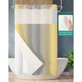thumbnail image 2 of No Hook Shower Curtain with Snap in Liner, Ombre Abstract Gradient Lemon Yellow and Gray Hotel Shower Curtains for Bathroom, Washable Shower Curtain Liner Set with Mesh Top Window, 54"x78", 2 of 6