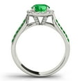 thumbnail image 5 of Mauli Jewels Women’s 1.55 Carat Emerald Diamond Engagement Ring, Unique 14K White Gold Gemstone Jewelry Gift, 5 of 7
