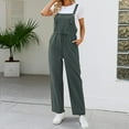 thumbnail image 3 of aidice Overalls for Women Casual Drawstring Adjustable Straps Solid Color Straight Leg Pants Jumpsuits Pockets, 3 of 6