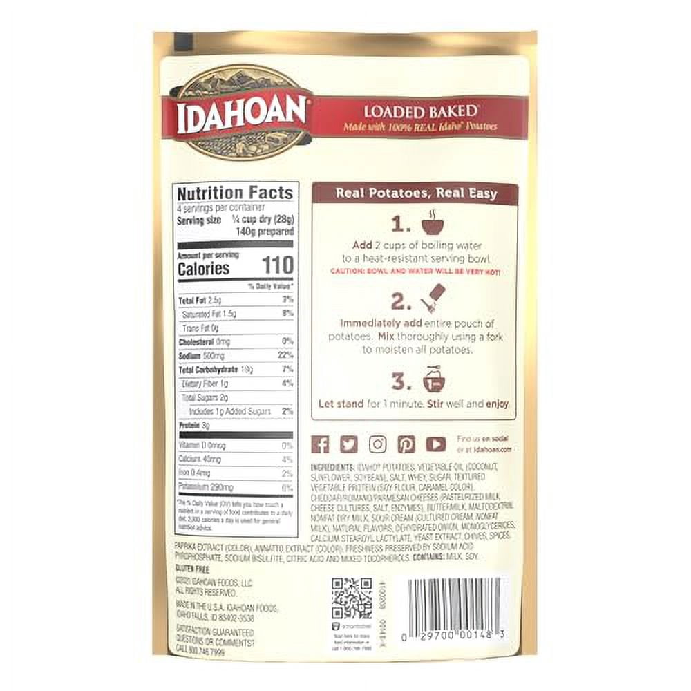 Idahoan Mashed Potatoes, Loaded Baked Potato, 4-Ounce Package (Pack of 12)