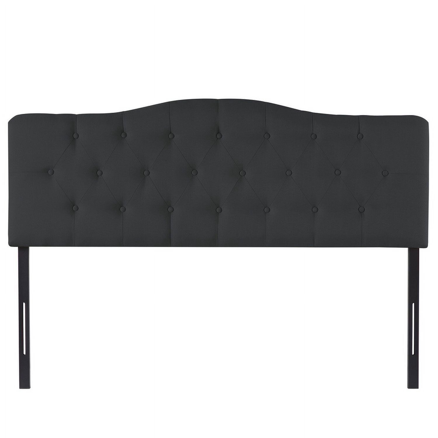 Naomi Home Cassandra Queen size headboard only, Height Adjustable Queen Size Headboard, Button Tufted Headboard with 12 Positions, Metal Legs, Wall/Bed Mount, Linen Fabric headboard Queen, Black