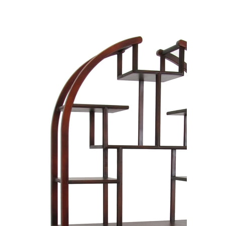 Benzara Arched Shape Display Unit with Multiple Shelves, Dark Brown ...