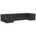 thumbnail image 2 of vidaXL 7 Piece Garden Lounge Set with Cushions Black Poly Rattan, 2 of 5