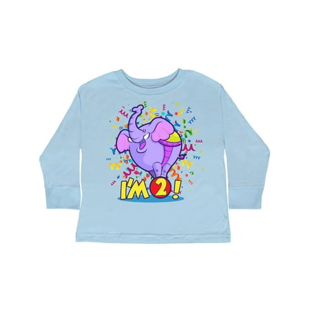 

Inktastic I m Two Elephant Gift Toddler Boy or Toddler Girl Long Sleeve T-Shirt