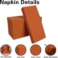 thumbnail image 4 of Paquete de 100 servilletas de papel de terracota, toallas desechables de lino para invitados, toallas de mano, suaves, absorbentes, servilletas de papel para cocina, baño, fiestas, bodas, cenas, 12 x, 4 of 4