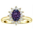 thumbnail image 2 of Star K � Classic Lady Diana Halo Oval 7x5 Simulated Alexandrite Ring, 2 of 9