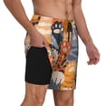 thumbnail image 3 of Picia Cute Cat Paw pattern Mens Swim Trunks with Compression Liner Stretch Beach Shorts Quick Dry with Zipper Pockets No-Chafing Board Shorts-X-Large, 3 of 9