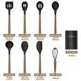 thumbnail image 2 of Juego De Utensilios De Cocina De Silicona, Juego De Espátula De Utensilios De Cocina De 9 Piezas Con Mango De Madera Para Utensilios De Cocina Antiadherentes 446F, Utensilios De Cocina De Silicona Res, 2 of 5