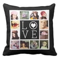 thumbnail image 1 of BOSDECO Housse de Coussin Photos Noires Love 12 Collage Blanc Create 18x18 Pouces, 1 of 1