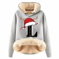 thumbnail image 1 of WILLBEST Sudadera Larga para Mujer, Sudadera con Capucha Estampada con Letras Navideñas, Espalda de Lana, Cálida, de Invierno, Estilo Pullover, Tops, Sudadera de Moda 1039 XXXXX-Grande, 1 of 4