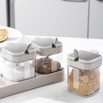 thumbnail image 3 of Billuyoard Caja de condimentos con tapa de cuchara, caja de almacenamiento de cocina combinada para el hogar, vidrio no tóxico, inodoro Cocina y Comedor Conjunto beige, 3 of 6
