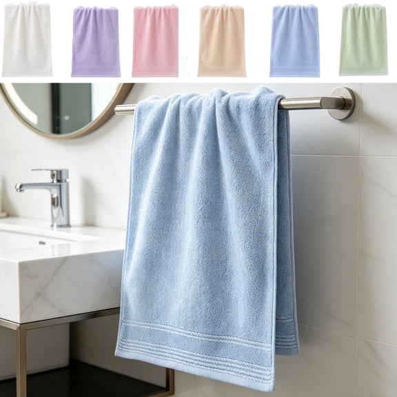 Solid Color Cotton Bath Towels (13x29 inches), Super Absorbent, Soft, Suitable for Hotel, Bathroom, Swimming Pool, SPA