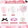 thumbnail image 2 of Globos rosas y blancos de 30 cm con lazos negros, 24 unidades, 2 of 2