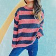 thumbnail image 2 of YABCSAZ Sweaters for Women Casual Crewneck Striped Sweaters Long Sleeve Fuzzy Knit Shirts Oversized Chunky Warm 2024 Fall Pullover Loose Fit Soft Sweaters Top Trendy Outfits, 2 of 6