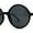 Matte Black / Black, variant on Round Circle Lens Wizard Plastic Mod Fashion Sunglasses Shiny Black