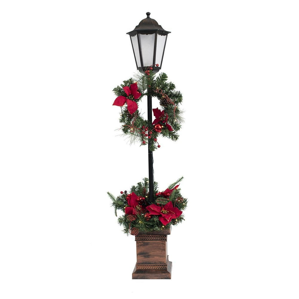 Holiday Lamp Post with Planter Base