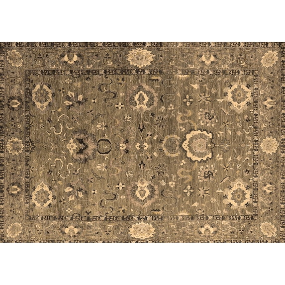 Ahgly Company Indoor Rectangle Oriental Brown Industrial Area Rugs, 8' x 10'