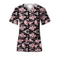 thumbnail image 1 of Snoarin Summer Plus Size Going Out Tops for Women Short Sleeve V-neck Tops With Pockets Working Uniform Workwear Top Work Uniforms for Women on Clearance, 1 of 3