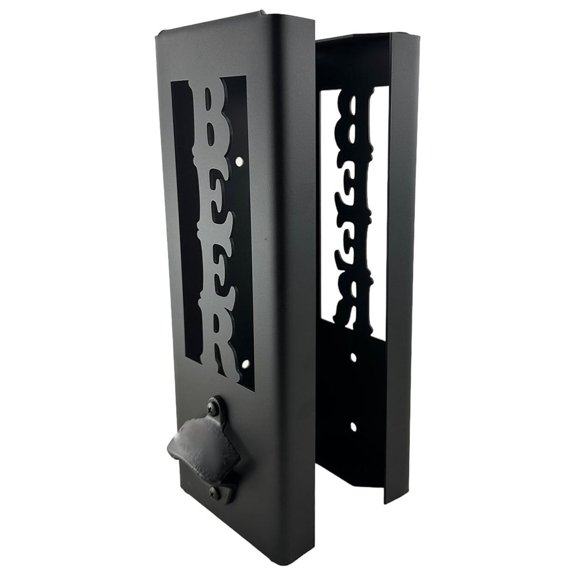 Custom Can Cooler Storage Rack With Bottle Opener | Holds 25 Standard Can Coolers | Wall Mount or Countertop Beer & Beverage Organizer