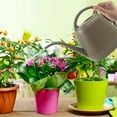 thumbnail image 4 of Regadera de 1 galón con pico largo, regadera con diseño de flores, regadera de interior con asa, regadera de plástico para plantas de jardín., 4 of 5