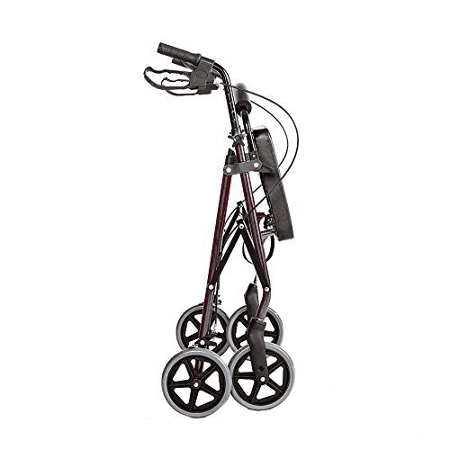 HEALTHLINE Heavy Duty Bariatric Rollator Walker With Seat and Wheels, 4 Wheel Walker With Large Seat and Basket and Brakes, Medical Walker With Seat for Seniors, 8 Inch Wheels, 450 Lbs, Black