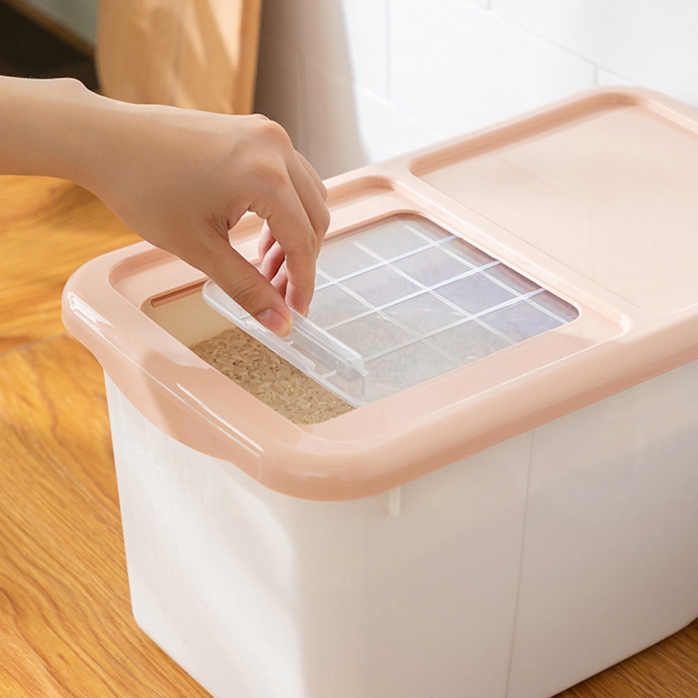 Details about   Kitchen Food Rice Container Plastic Cereal Dispenser Storage Box W/Lid 2.5L 4Pcs 