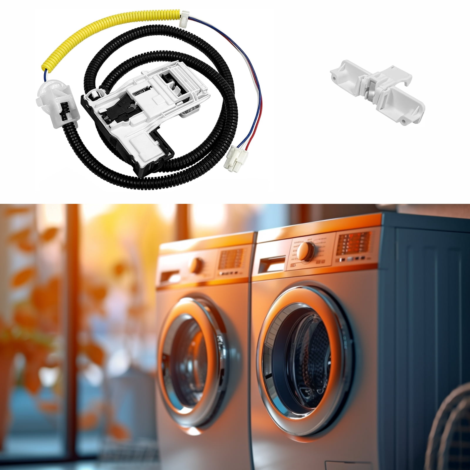 W11307244 Washer Lid Lock Switch, Plastic Washing Machine Gasket Cover Lock Assembly, Replace W11307244, W10682535 and AP6832601