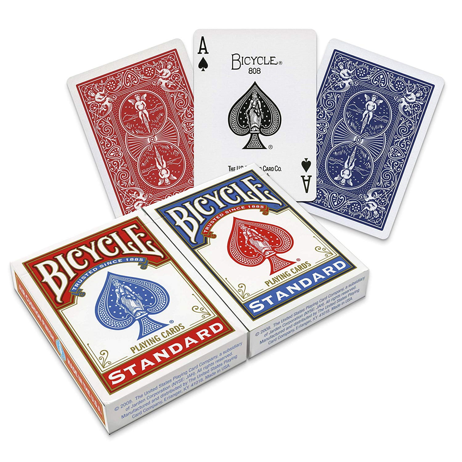 Colors May Vary: Red, Blue or Black Bicycle Poker Size Standard Index Playing Cards 12-Pack 