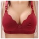 thumbnail image 3 of Gibobby Sujetador sin anillo de para mujer, decoración con estampado de rayas, ropa interior transpirable, sujetador cómodo Brasier deportivo mujer(Rojo,40), 3 of 4