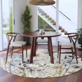 thumbnail image 3 of Round Rugs 5Ft, Rustic Flowers Round Area Rug Washable Indoor Throw Carpet, Watercolor Botanical Floral Herbs Plants Soft Non Slip Circle Rug for Cabinet Bathroom Home Decor Aesthetic, 3 of 8