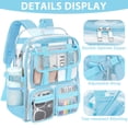 thumbnail image 2 of KOITHOT Clear Backpack Heavy Duty, Waterproof PVC Transparent Backpacks for Adults, Blue Book Bag for School Travel, 2 of 7