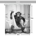 thumbnail image 5 of Funny Monkey Shower Curtain 60Wx72H inch Chimpanzee in Bathtub Black White Animal Wildlife Men Shower Curtain Bathroom Set Modern Cool Waterproof Bath Decoration Accessories Home Decor, 5 of 7