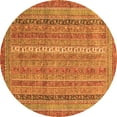 thumbnail image 1 of Ahgly Company Indoor Round Abstract Orange Modern Area Rugs, 3' Round, 1 of 4