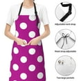 thumbnail image 6 of Naloa Purlpe And White Polka Dot Apron Kitchen Aprons with Pockets for Women Men Chef, 6 of 8