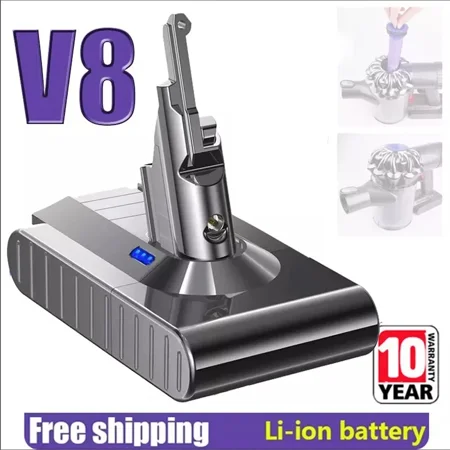 Replace 21.6V Absolute V8 SV10 Battery For Dyson V8 Animal Fluffy Vacuum Cleaner